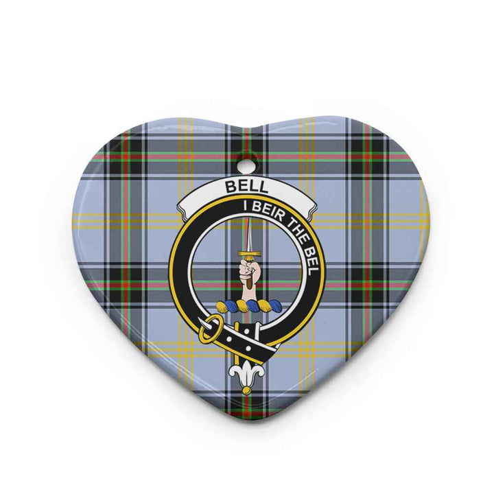 Scottish Bell Shape Clan Crest Tartan Ceramic Ornament Heart Shape Tartan Plaid