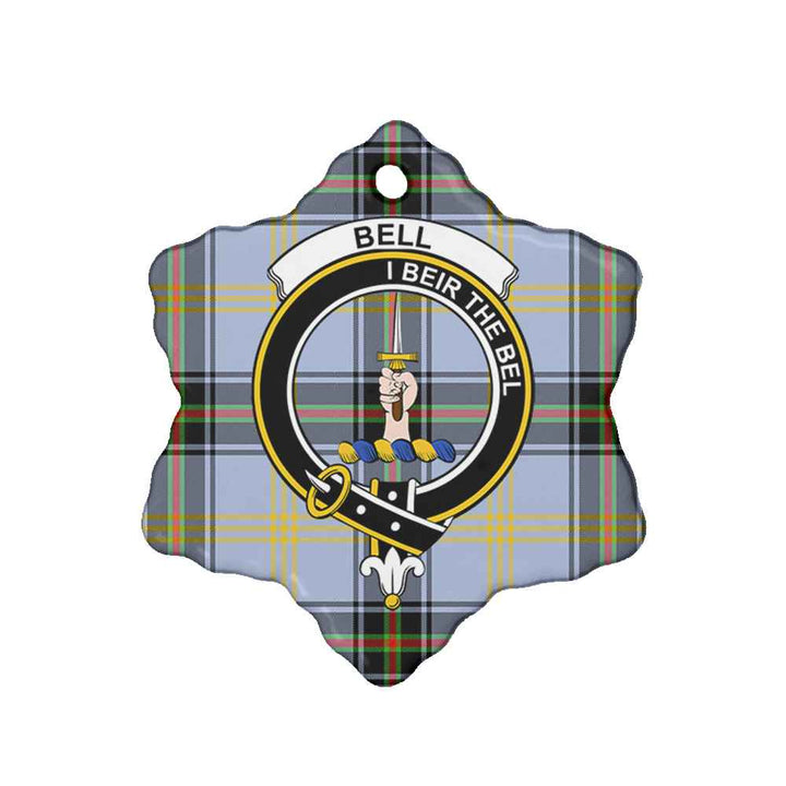 Scottish Bell Shape Clan Crest Tartan Ceramic Ornament Snow Flake Shape Tartan Plaid