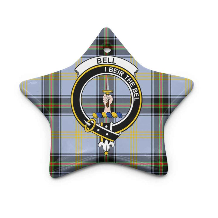 Scottish Bell Shape Clan Crest Tartan Ceramic Ornament Star Shape Tartan Plaid