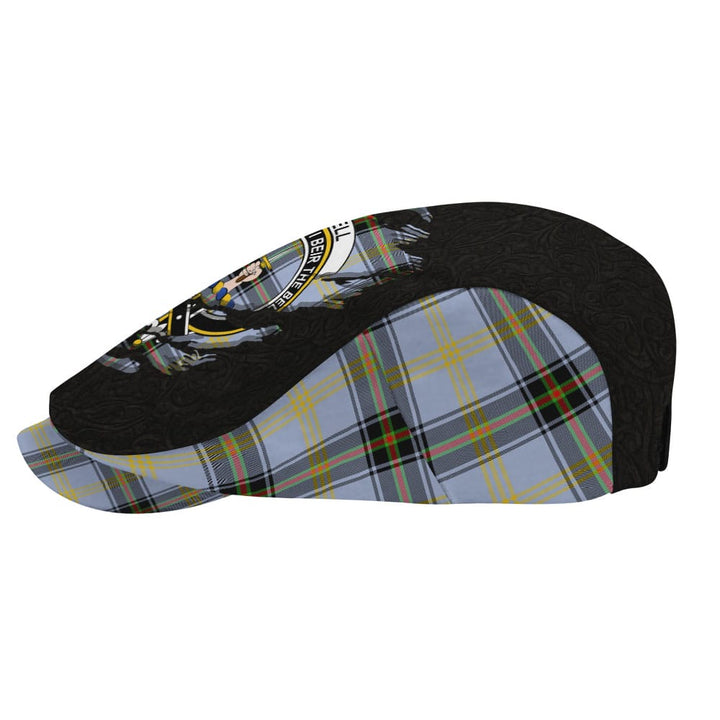Scottish Bell Clan Crest Tartan Flat Cap - Scratch Style Tartan Plaid 3