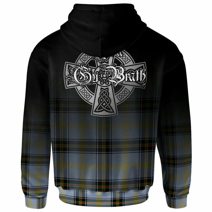 Scottish Bell Clan Crest Tartan Hoodie - Alba Gu Brath Family Crest Celtic Inspired Back Side Tartan Plaid