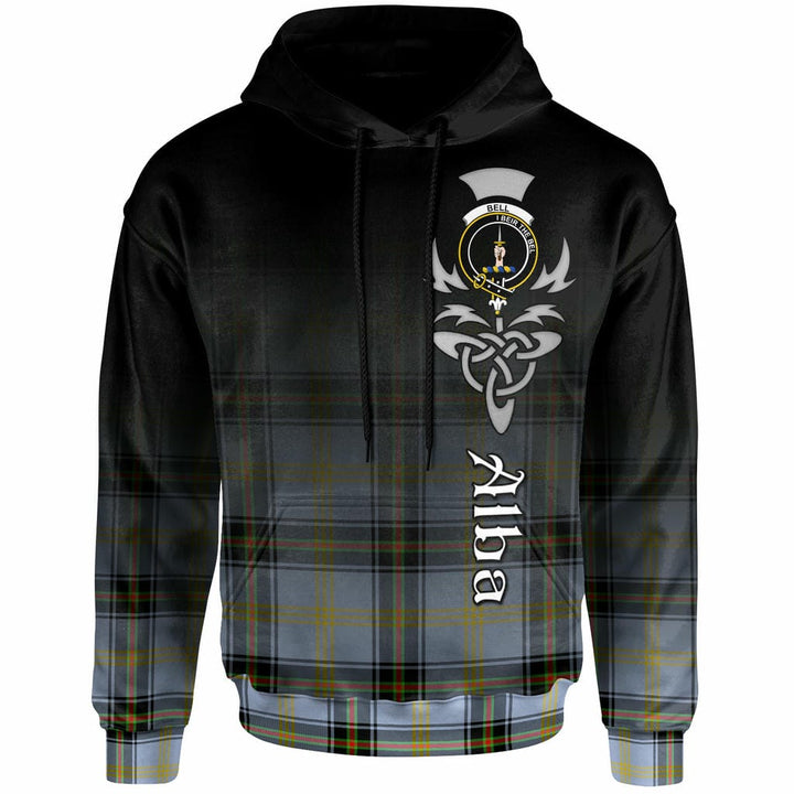 Scottish Bell Clan Crest Tartan Hoodie - Alba Gu Brath Family Crest Celtic Inspired Front Side Tartan Plaid