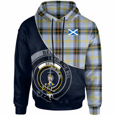 Scottish Bell Clan Crest Tartan Hoodie - Bend Style Front Side Tartan Plaid