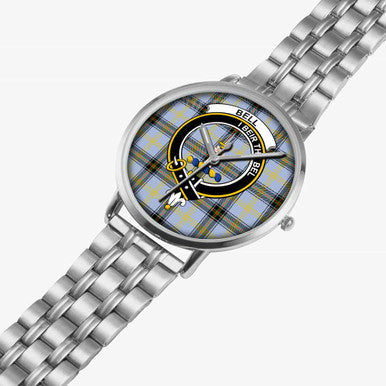 Scottish Bell Clan Crest Tartan Instafamous Steel Quartz Watches Tartan Plaid Silver 2