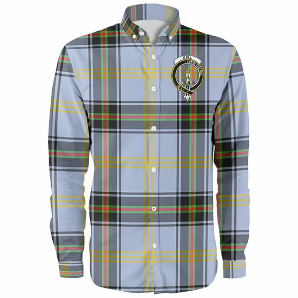 Scottish Bell Clan Crest Tartan Long Sleeve Shirt Front Side Tartan Plaid