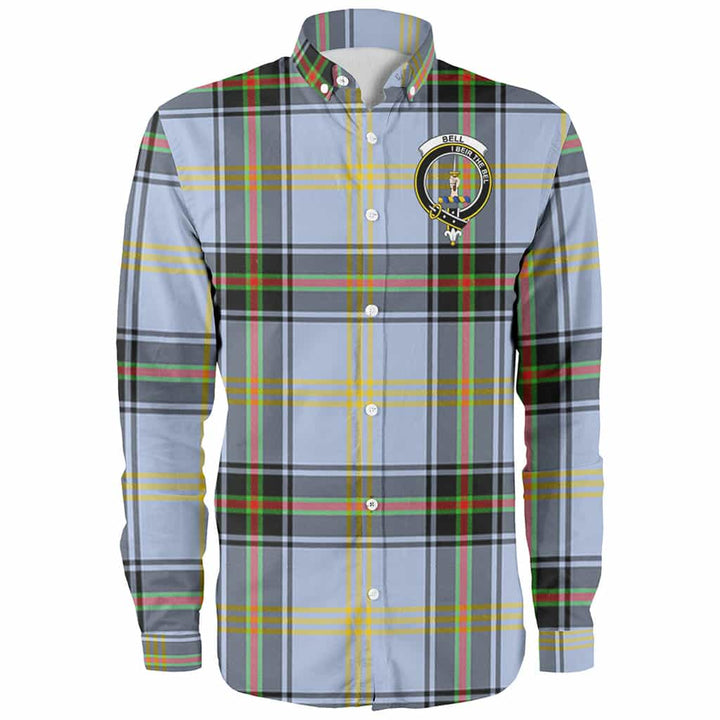 Scottish Bell Clan Crest Tartan Long Sleeve Shirt Front Side Tartan Plaid