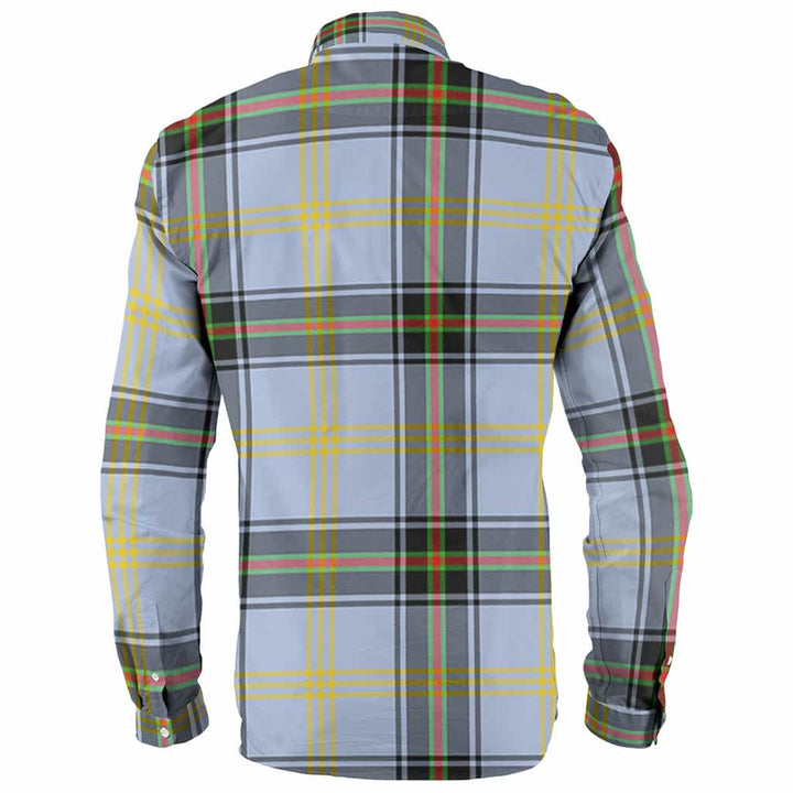 Scottish Bell Clan Crest Tartan Long Sleeve Shirt Back Side Tartan Plaid
