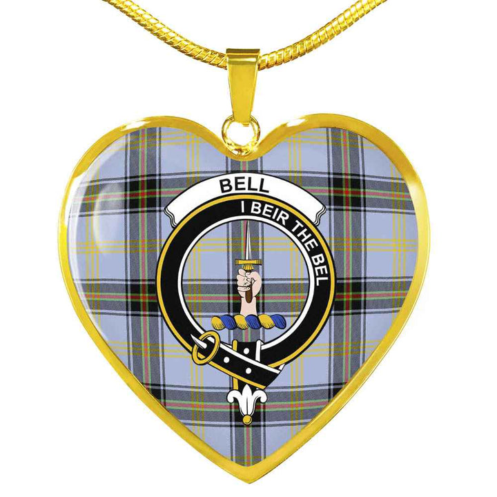 Scottish Bell Clan Crest Tartan Necklace Heart Tartan Plaid 2