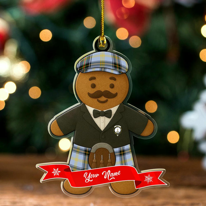 Scottish Bell Clan Crest Tartan Ornament Custom Gingerbread Scotsman Tartan Plaid