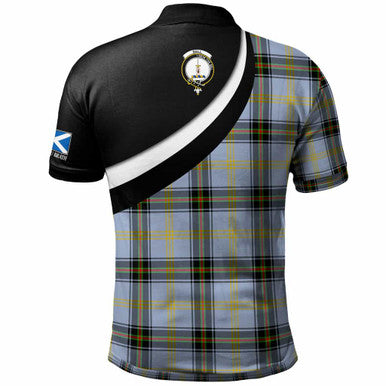Scottish Bell Clan Crest Tartan Polo Shirt - Scotland Forever Style Back Side Tartan Plaid