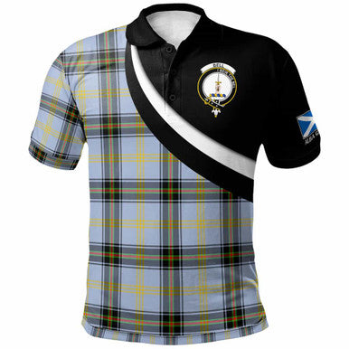 Scottish Bell Clan Crest Tartan Polo Shirt - Scotland Forever Style Front Side Tartan Plaid