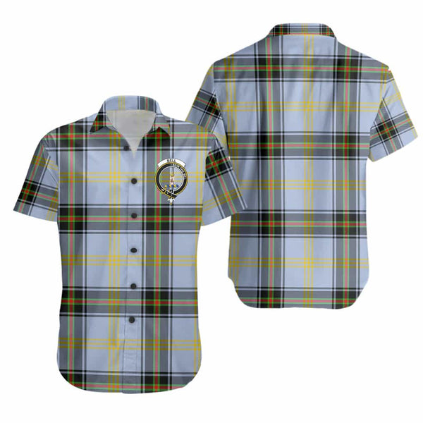 Scottish Bell Clan Crest Tartan Short Sleeve Shirt Tartan Plaid