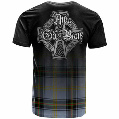 Scottish Bell Clan Crest Tartan T-Shirt - Alba Gu Brath Family Crest Celtic Inspired Back Side Tartan Plaid