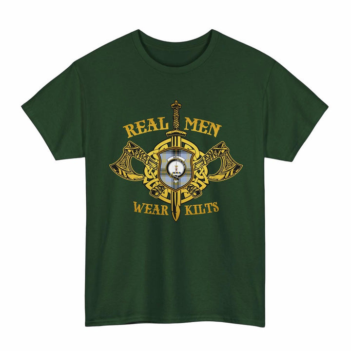 Scottish Bell Clan Crest Tartan T-Shirt Wreaking Havoc Design Tartan Plaid Forest Green Color