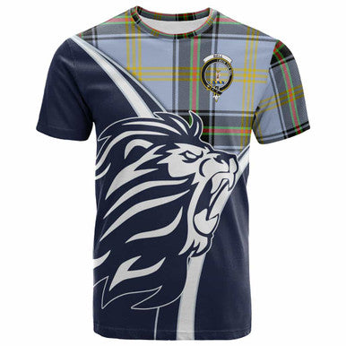 Scottish Bell Clan Crest Tartan T-Shirt - Bend Style Front Side Tartan Plaid