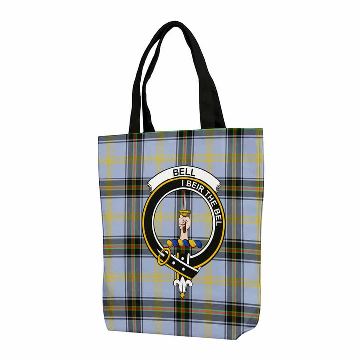 Scottish Bell Clan Crest Tartan Canvas Bag With Shoulder Strap Tartan Plaid 1