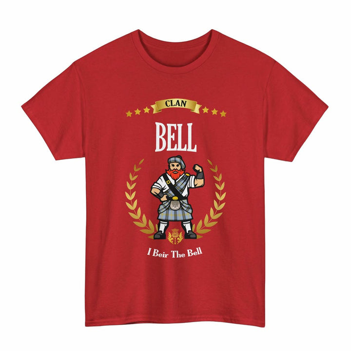 Scottish Bell Clan Tartan T-Shirt - Motto Scotsman Tartan Plaid Red Color