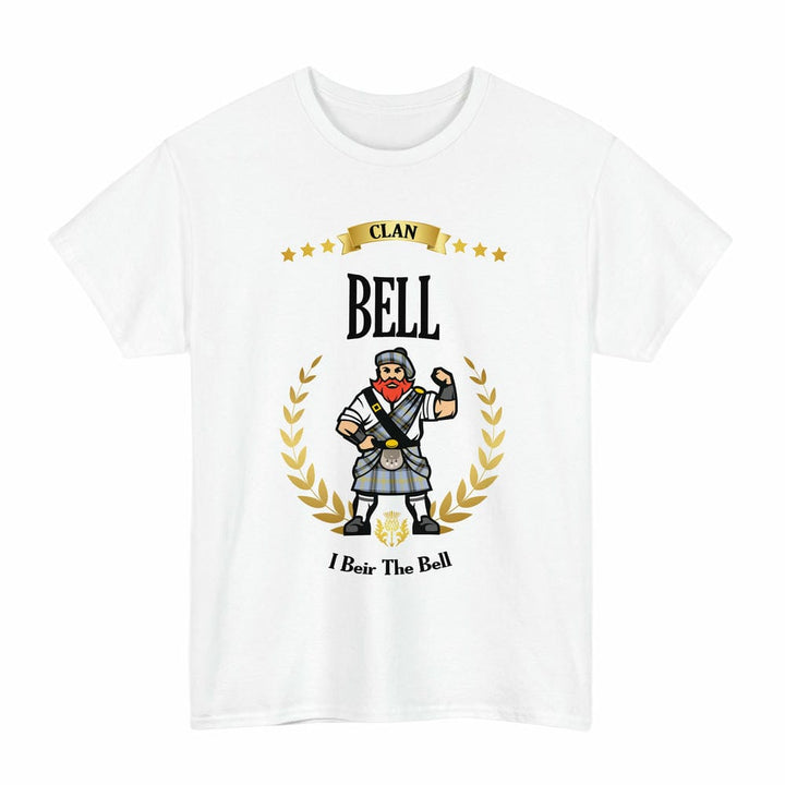 Scottish Bell Clan Tartan T-Shirt - Motto Scotsman Tartan Plaid White Color
