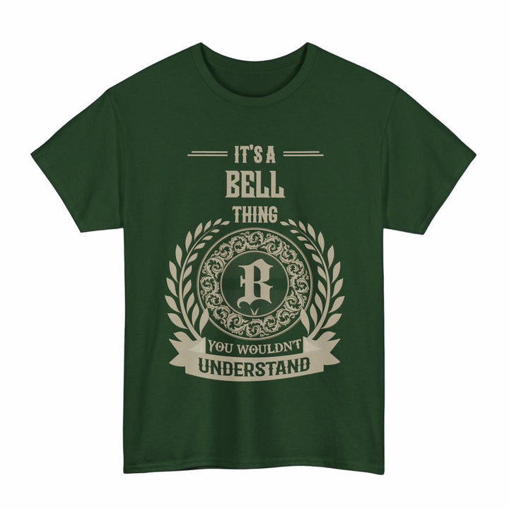 Scottish Bell Clan Tartan T-Shirt - Vintage Family Name Tartan Plaid Forest Green Color