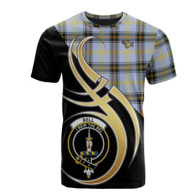 Scottish Bell of The Borders Clan Crest Tartan T-Shirt Believe in Me Front Side Tartan Plaid