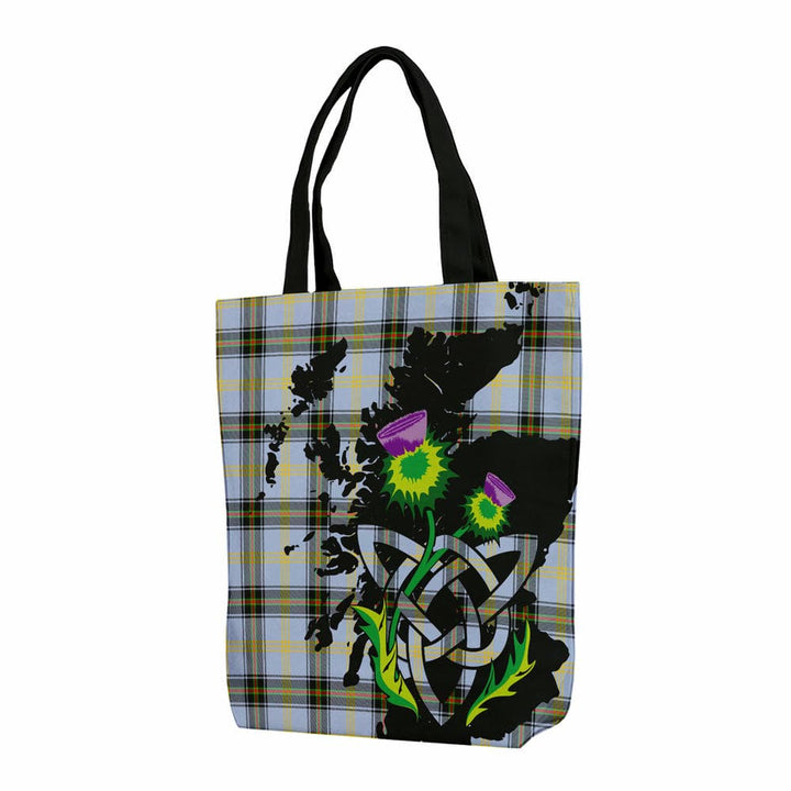 Scottish Bell of the Borders Clan Tartan Canvas Bag With Shoulder Strap With Thistle Tartan Plaid 1
