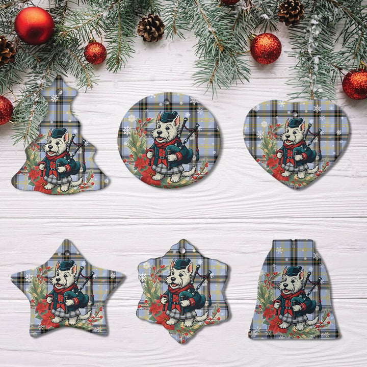Scottish Bell of the Borders Clan Tartan Ceramic Ornament Cute Scottish Terrier Dog All Style Tartan Plaid