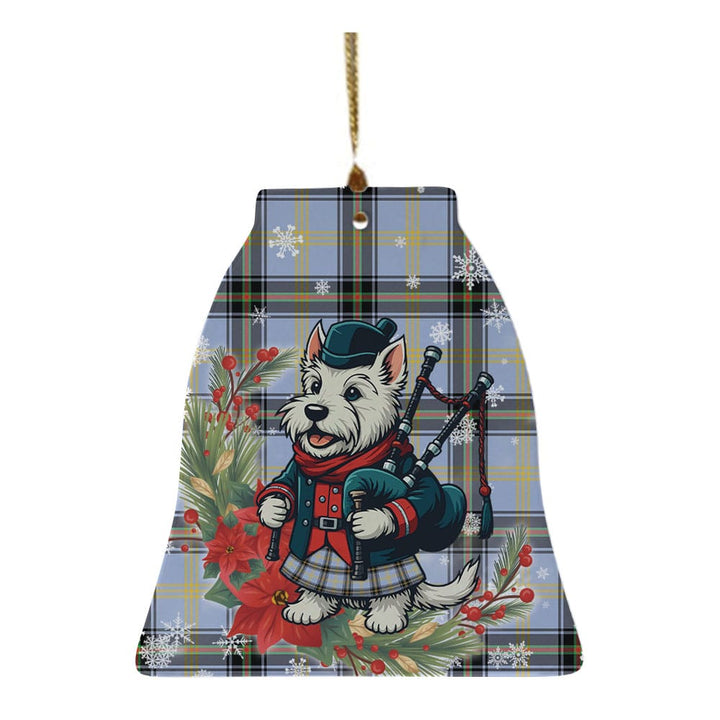 Scottish Bell of the Borders Clan Tartan Ceramic Ornament Cute Scottish Terrier Dog Bell Style Tartan Plaid