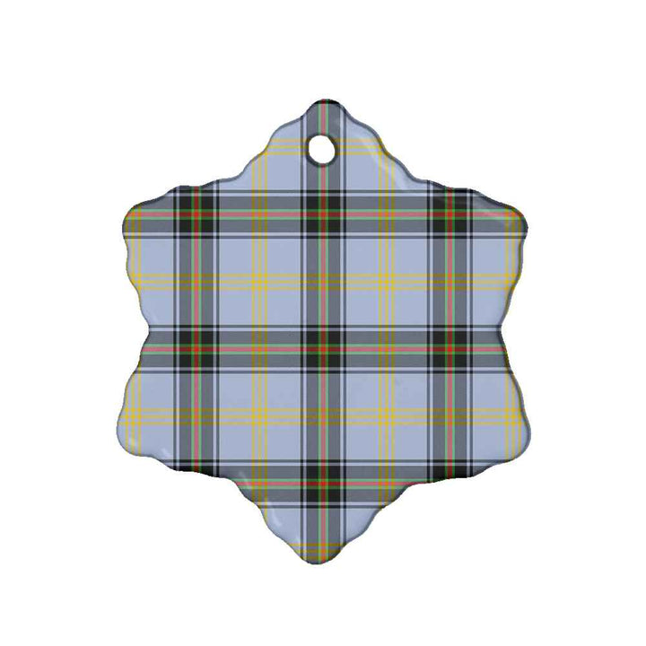 Scottish Bell of the Borders Clan Tartan Ceramic Ornament Snow Flake Shape Tartan Plaid