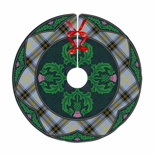 Scottish Bell of the Borders Clan Tartan Christmas Tree Skirt Old Scottish Thistle Flower No Tassels Tartan Plaid 1