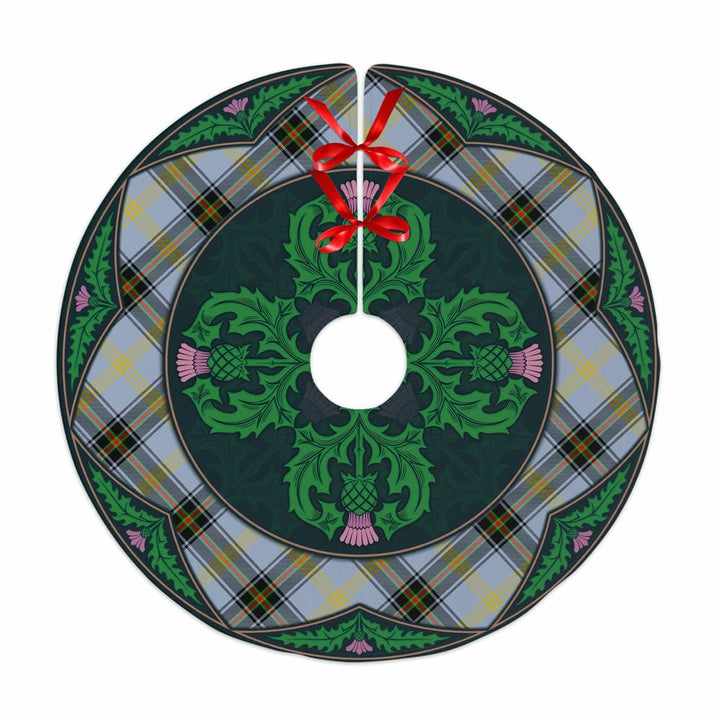 Scottish Bell of the Borders Clan Tartan Christmas Tree Skirt Old Scottish Thistle Flower No Tassels Tartan Plaid 1