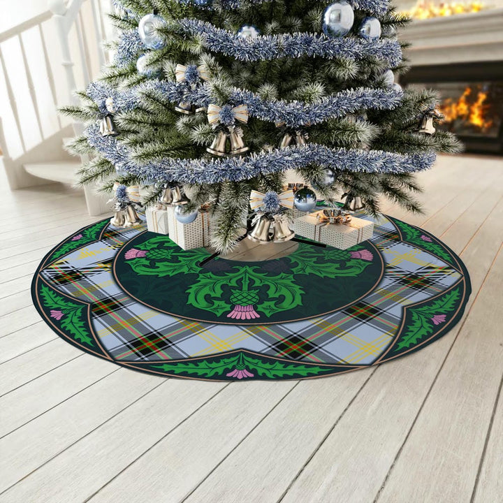 Scottish Bell of the Borders Clan Tartan Christmas Tree Skirt Old Scottish Thistle Flower No Tassels Tartan Plaid 3