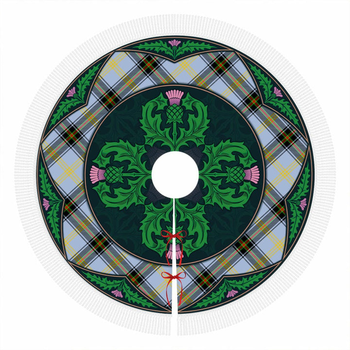 Scottish Bell of the Borders Clan Tartan Christmas Tree Skirt Old Scottish Thistle Flower Tassels Tartan Plaid 1