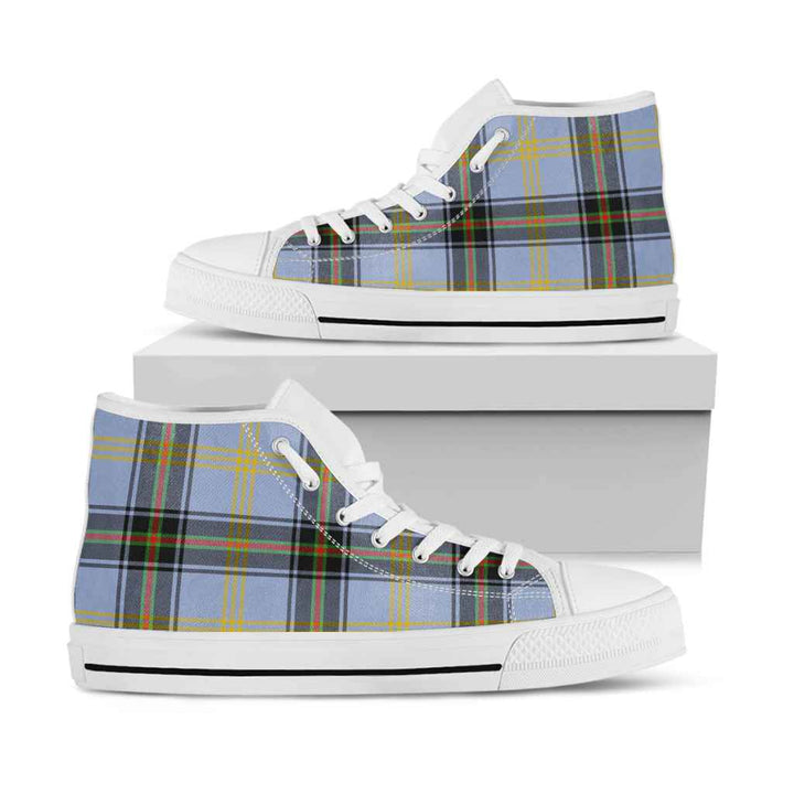 Scottish Bell of the Borders Clan Tartan High Top Shoes White Sole Tartan Plaid