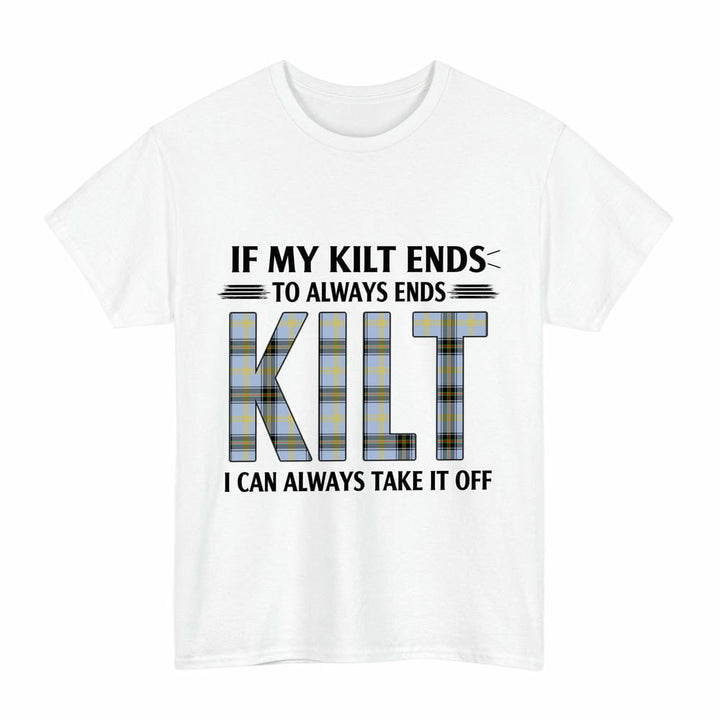 Scottish Bell of the Borders Clan Tartan Kilt Pride T-Shirt Tartan Plaid White Color