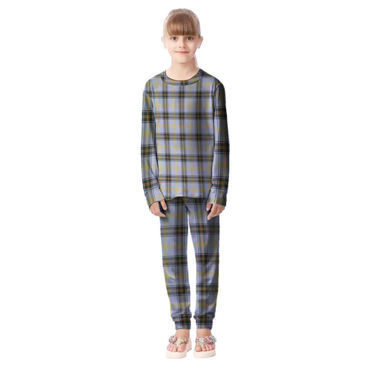 Scottish Bell of the Borders Clan Tartan Pajama Set Kid Front Side Tartan Plaid