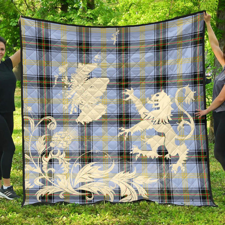 Scottish Bell of The Borders Clan Tartan Quilt Rampant Lion with Thistle Tartan Plaid 1