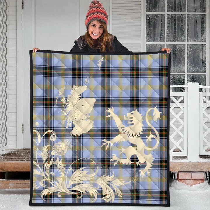 Scottish Bell of The Borders Clan Tartan Quilt Rampant Lion with Thistle Tartan Plaid 3