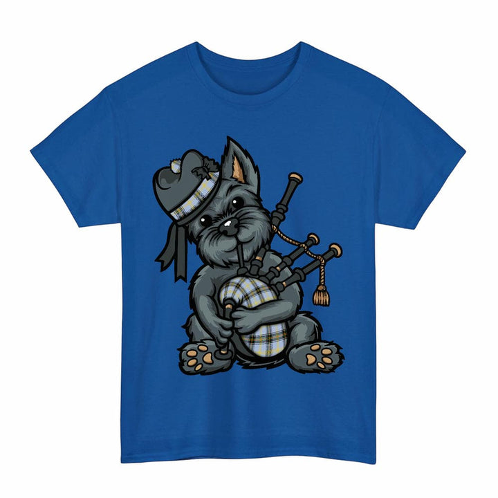 Scottish Bell of the Borders Clan Tartan Terrier Bagpipes T-Shirt Tartan Plaid Royal Color