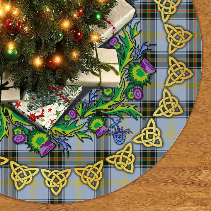 Scottish Bell of the Borders Clan Tartan Thistle Celtic Knot Christmas Tree Skirt No Tassels Tartan Plaid 2