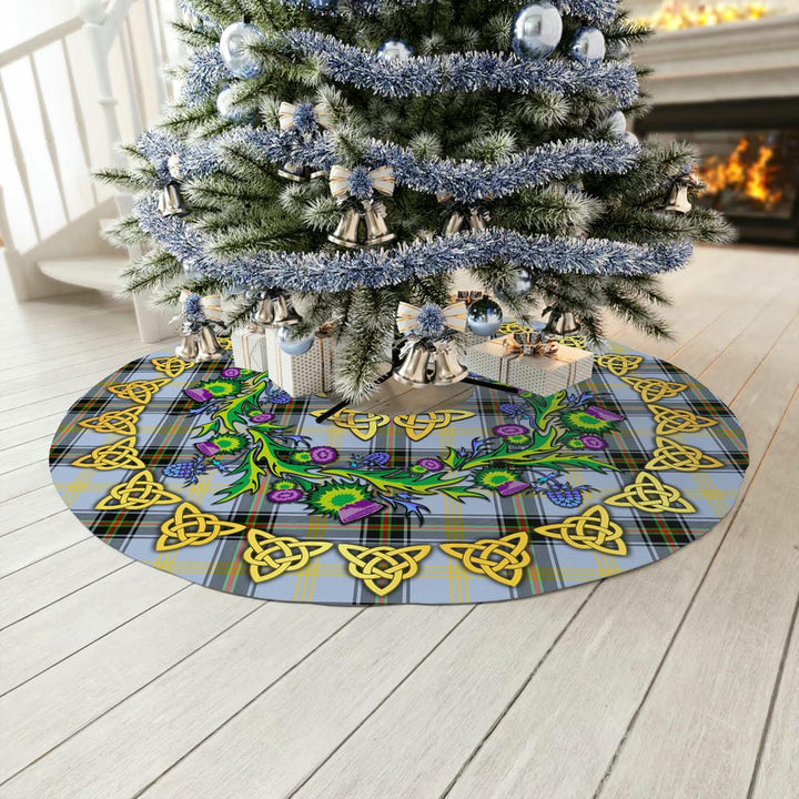 Scottish Bell of the Borders Clan Tartan Thistle Celtic Knot Christmas Tree Skirt No Tassels Tartan Plaid 3