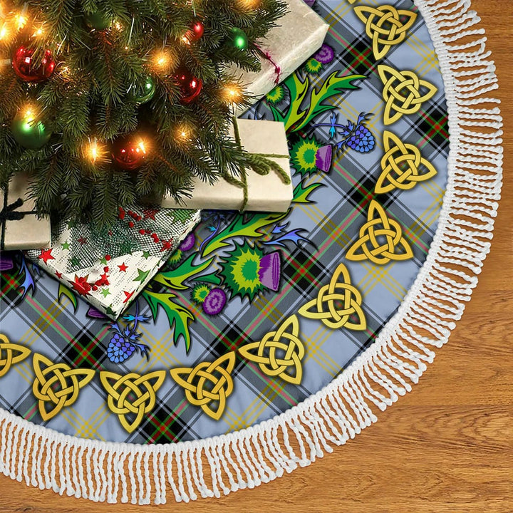 Scottish Bell of the Borders Clan Tartan Thistle Celtic Knot Christmas Tree Skirt Tassels Tartan Plaid 2