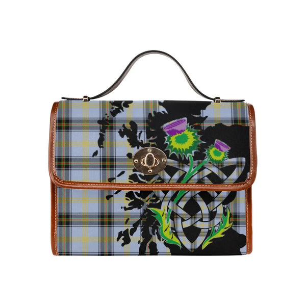 Scottish Bell of the Borders Clan Tartan Waterproof Canvas Bag With Thistle Tartan Plaid 2