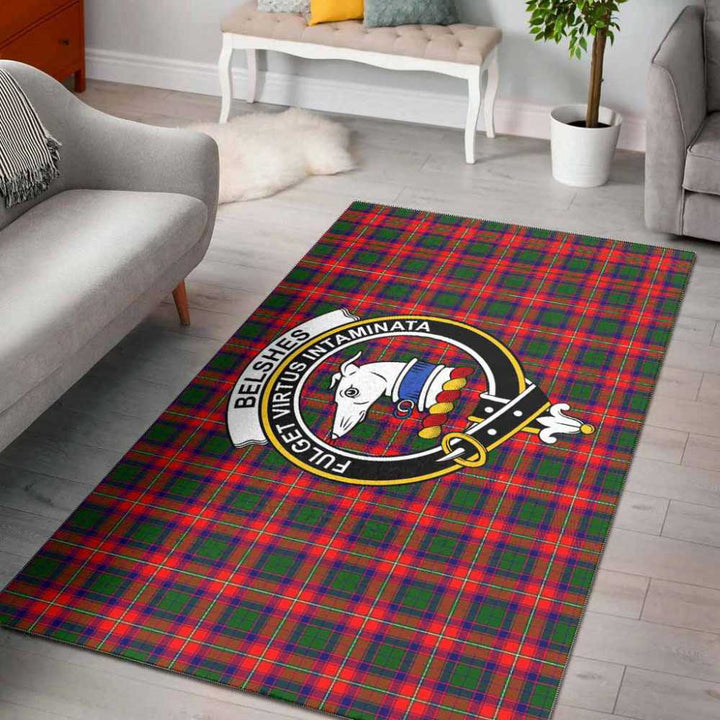 Scottish Belshes Clan Crest Tartan Area Rug Tartan Plaid 1