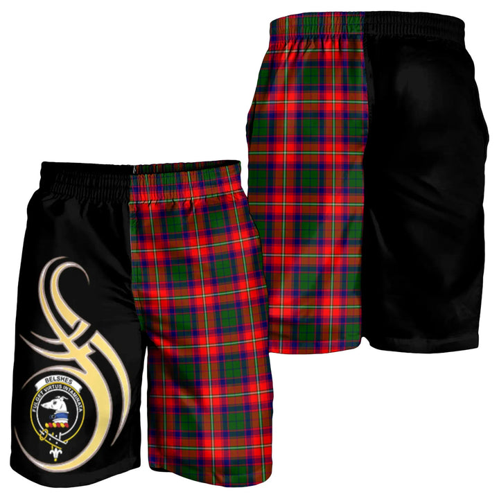 Scottish Belshes Clan Crest Tartan Believe in Me Men's Shorts