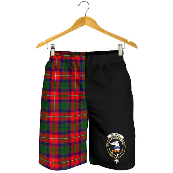 Scottish Belshes Clan Crest Tartan Half of Me Men's Shorts