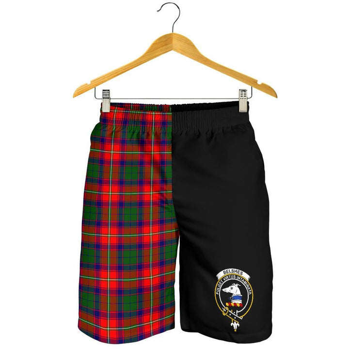 Scottish Belshes Clan Crest Tartan Half of Me Men's Shorts