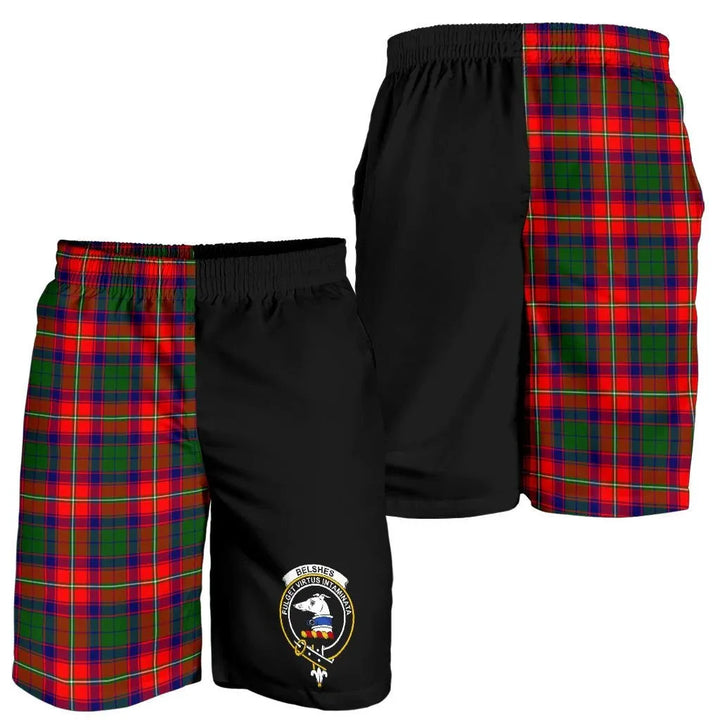Scottish Belshes Clan Crest Tartan Half of Me Men's Shorts