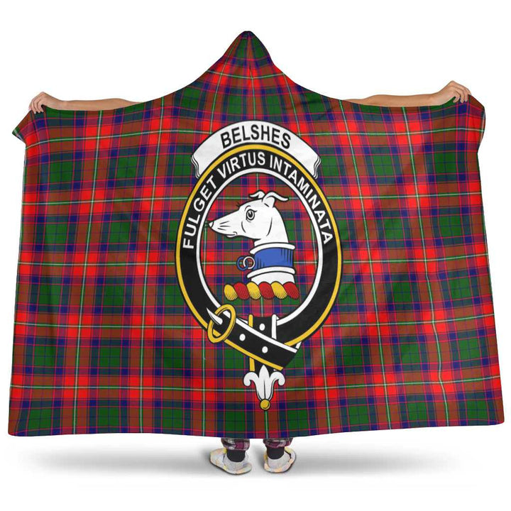 Scottish Belshes Clan Crest Tartan Hooded Blanket Tartan Plaid 1