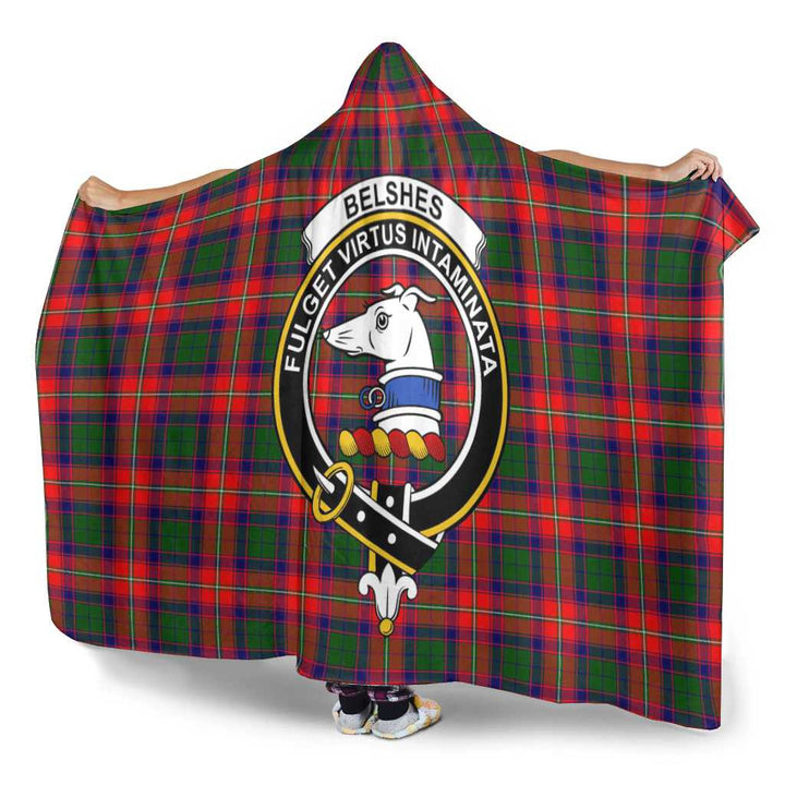 Scottish Belshes Clan Crest Tartan Hooded Blanket Tartan Plaid 3