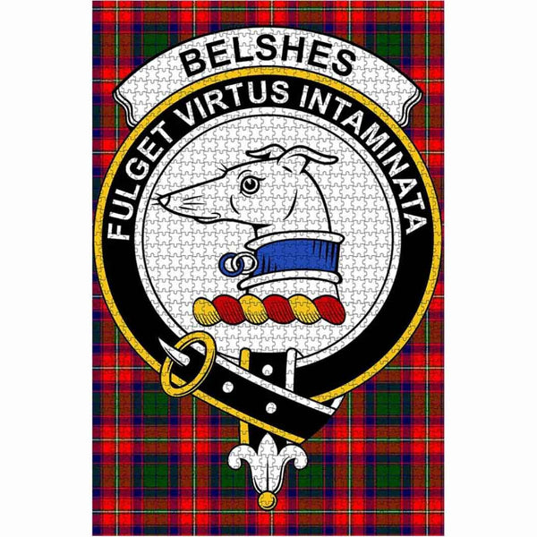 Scottish Belshes Clan Crest Tartan Jigsaw Puzzle 1